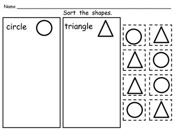 Sorting Shapes Worksheet for Kids Educational Fun