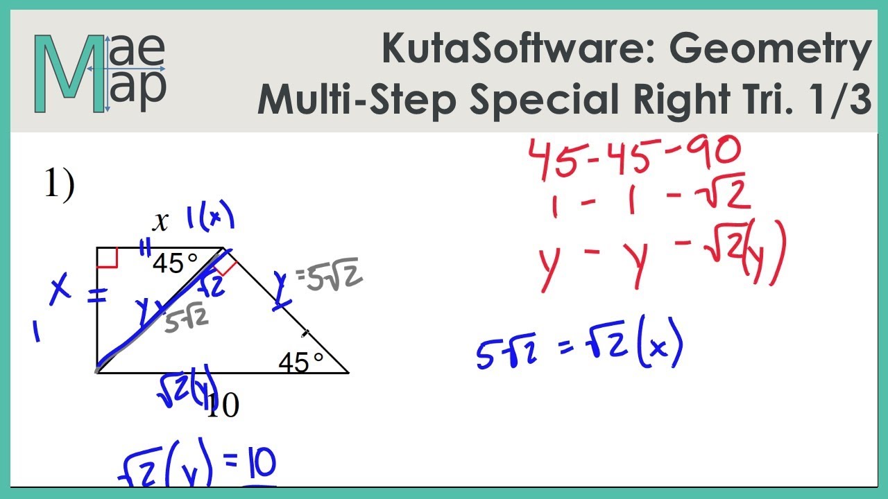 Special Right Triangles Worksheet Pdf