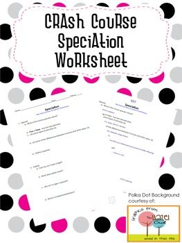 Speciation Worksheet Answer Key for Biology Students