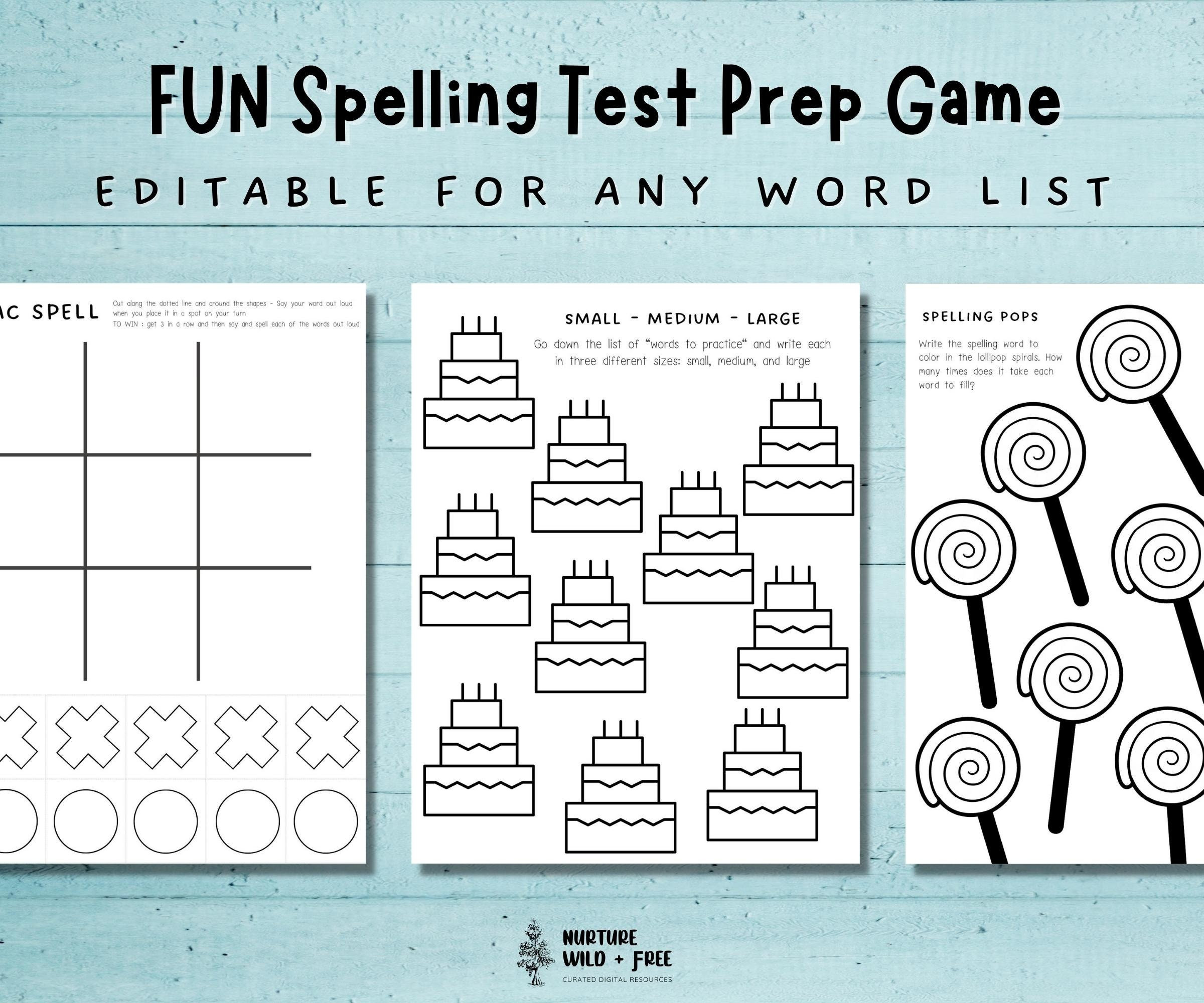 Spelling Test Practice Printable Weekly 10 Word Spelling Test Fun