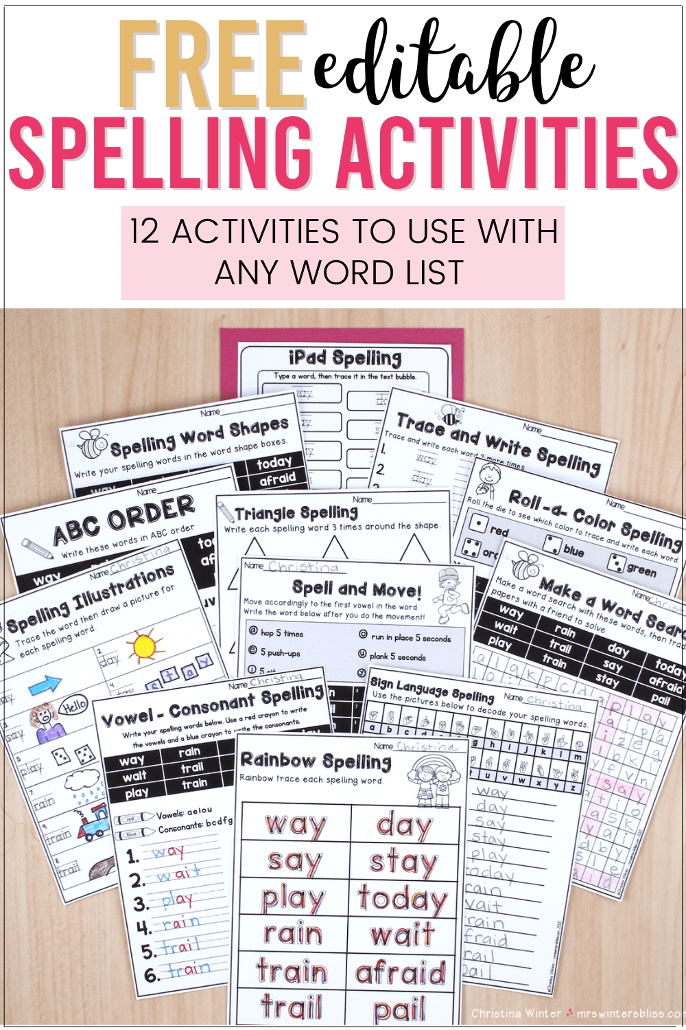 Spelling Worksheet Generator