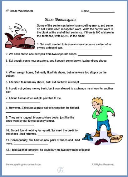 10 Fun Spelling Worksheets for 5th Graders