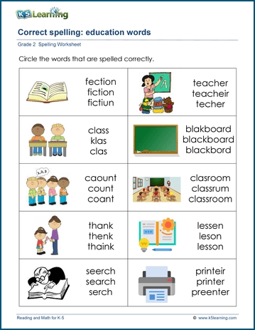 Grade 2 Spelling Worksheets for Fun Learning