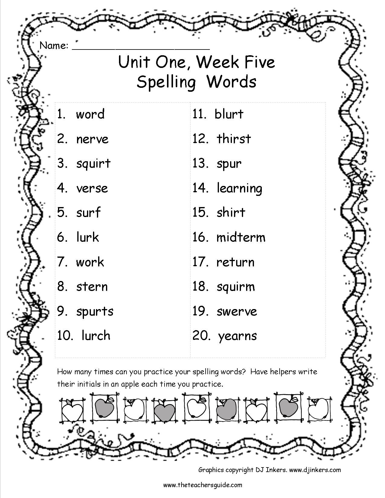 5 Fun Spelling Worksheets for Grade 1