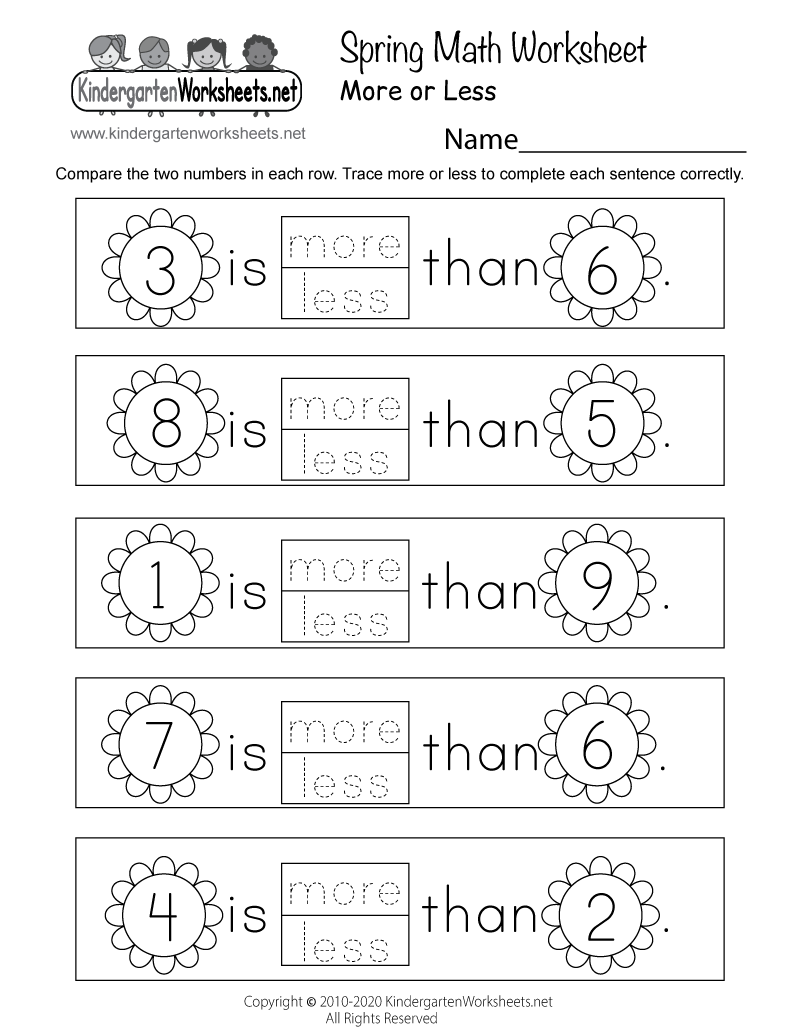 5 Fun Spring Worksheets for Kindergarten