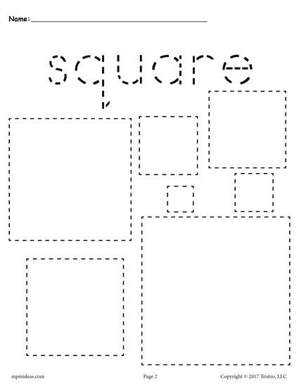 Square Tracing Worksheet