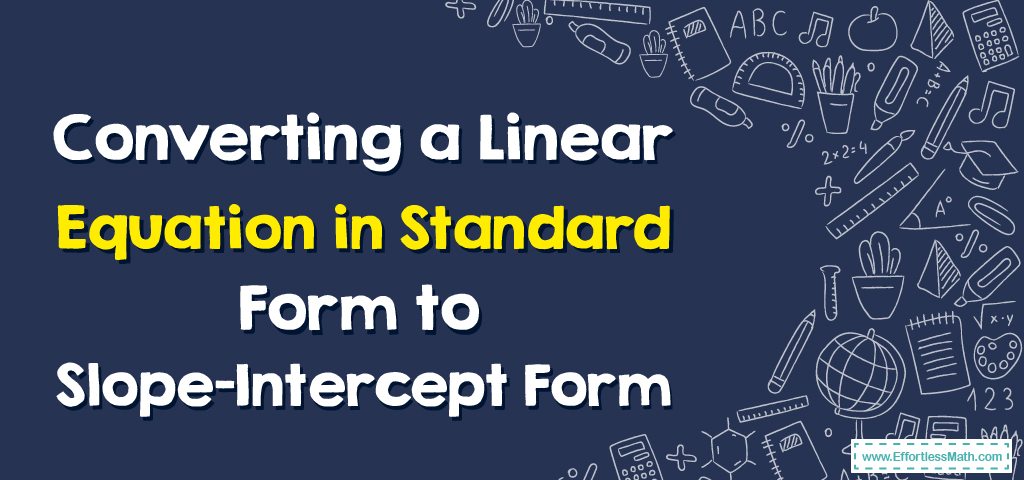 Linear Equation Standard Form Worksheet Made Easy