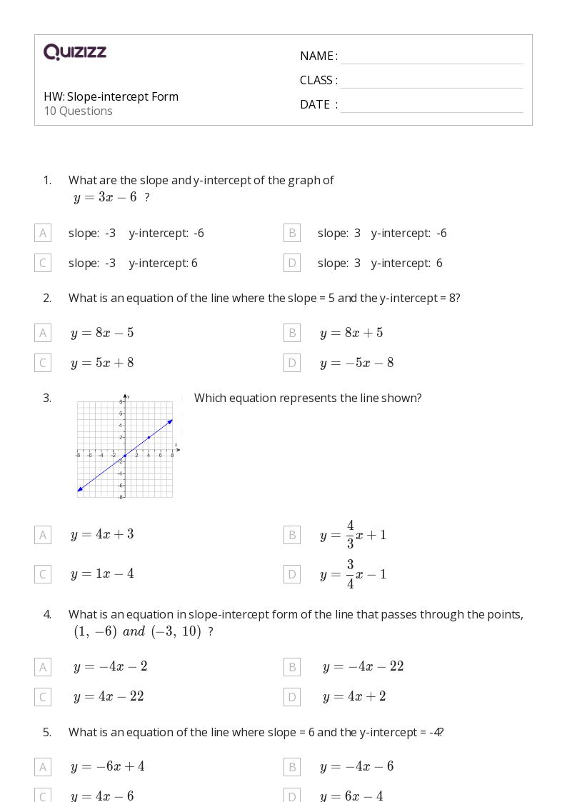 Convert to Slope Intercept Form Easily with This Worksheet