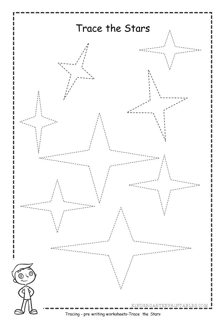 Star Tracing Worksheet Free Printable Star Tracing Worksheet 4 Pre