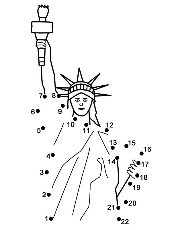 Statue Of Liberty Connect The Dots Pages Great For The 4Th Of July Or