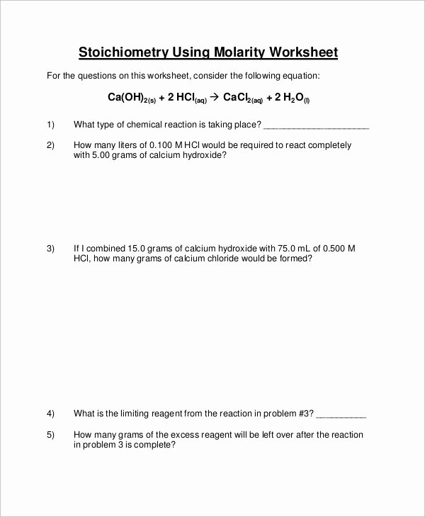 Stoichiometry Problems Worksheet Answers