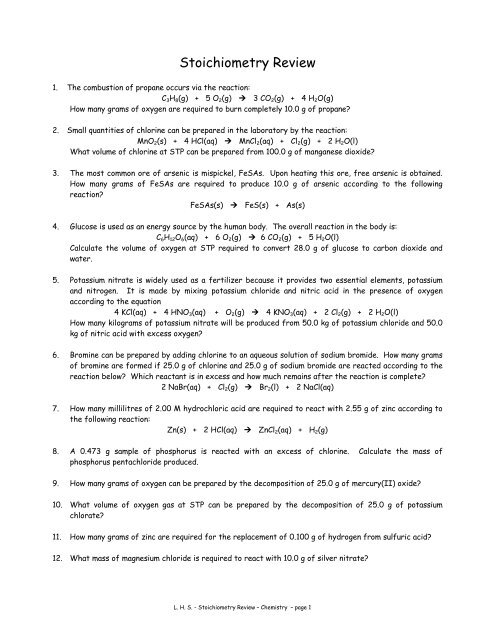 Mastering Stoichiometry: A Review Worksheet Guide