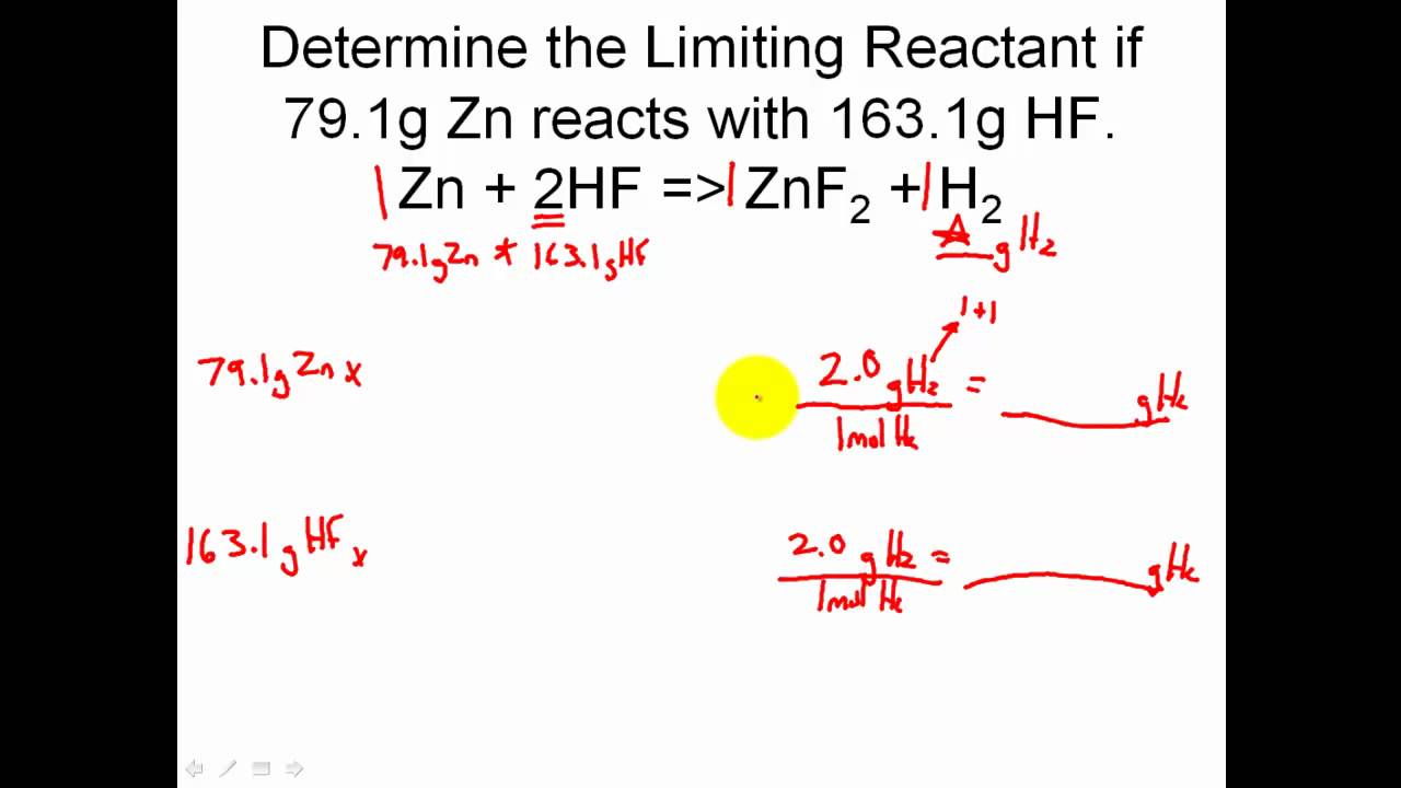 Stoichiometry Solving Limiting Reactant Problems In Stoichiometry