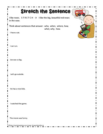 Stretch A Sentence Worksheet Pdf