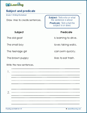 Subject And Predicate Worksheet Worksheets