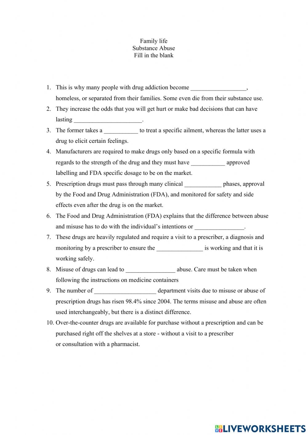 10 Ways to Use Substance Abuse Group Worksheets