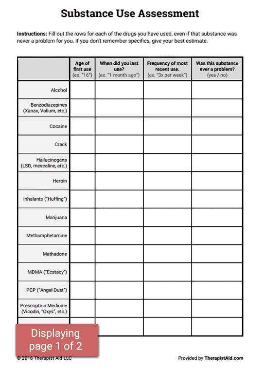 Substance Abuse Worksheets Bundle Pdf Templates