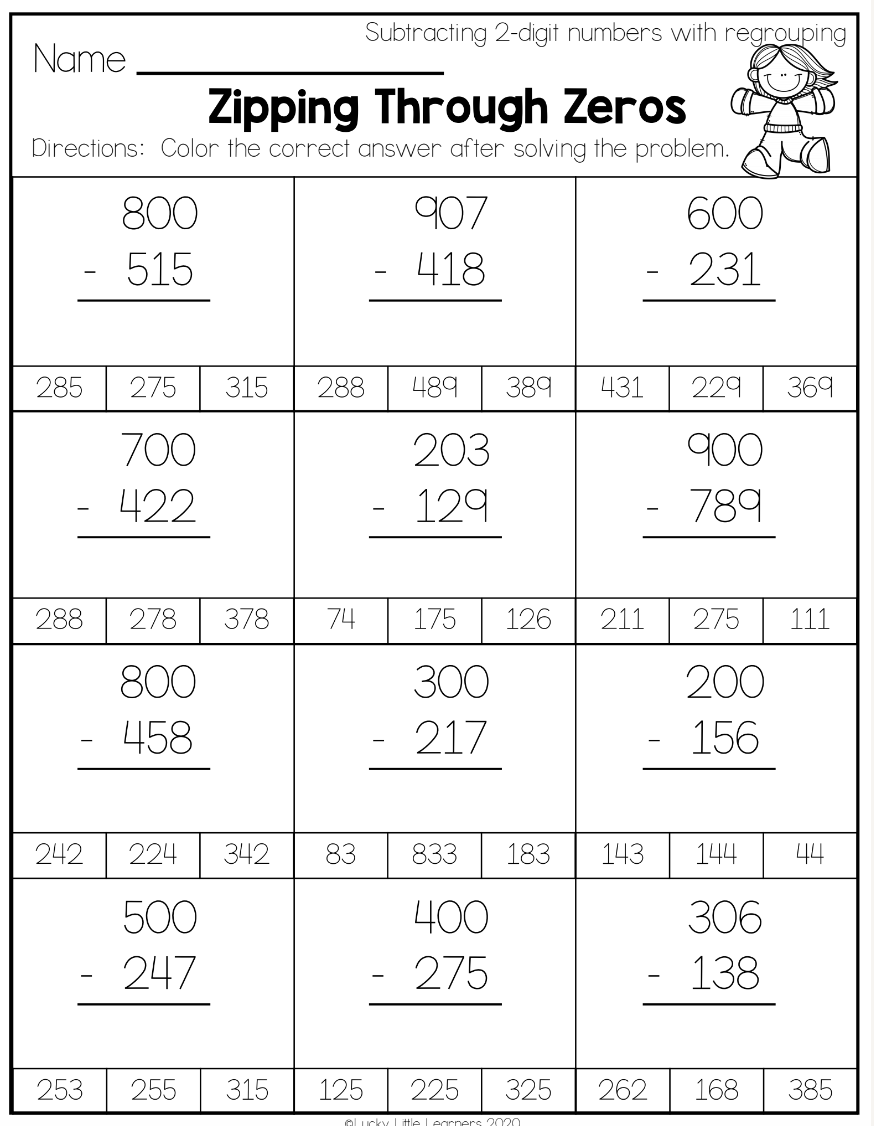 6 Ways to Master Subtracting Across Zeros