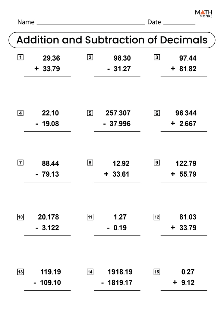 Subtracting Decimals Made Easy with Our Free Worksheet