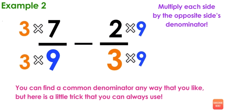 Subtracting Fractions With Unlike Denominators Made Easy