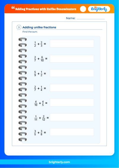 5 Ways to Subtract Fractions with Unlike Denominators