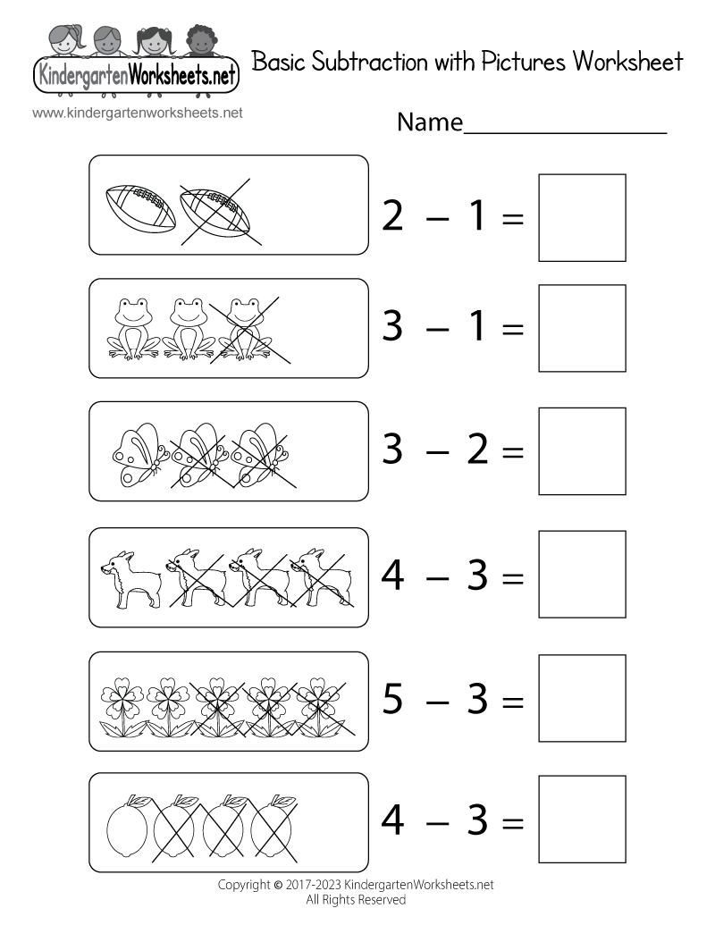 5 Fun Subtraction Worksheets for Kindergarten