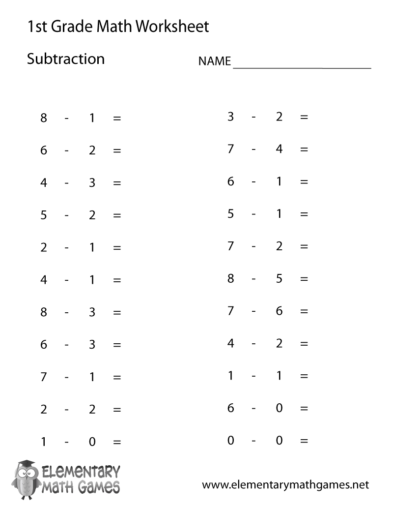 Subtraction Math Worksheets