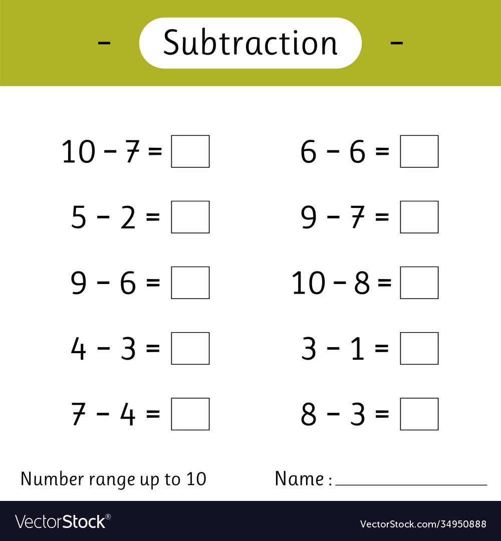 Subtraction To 10 Topmarks