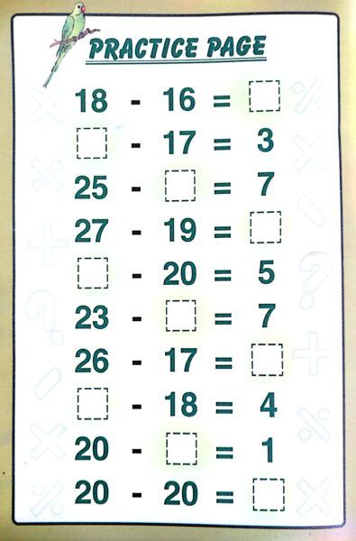 Subtraction Worksheet 2 Free Download