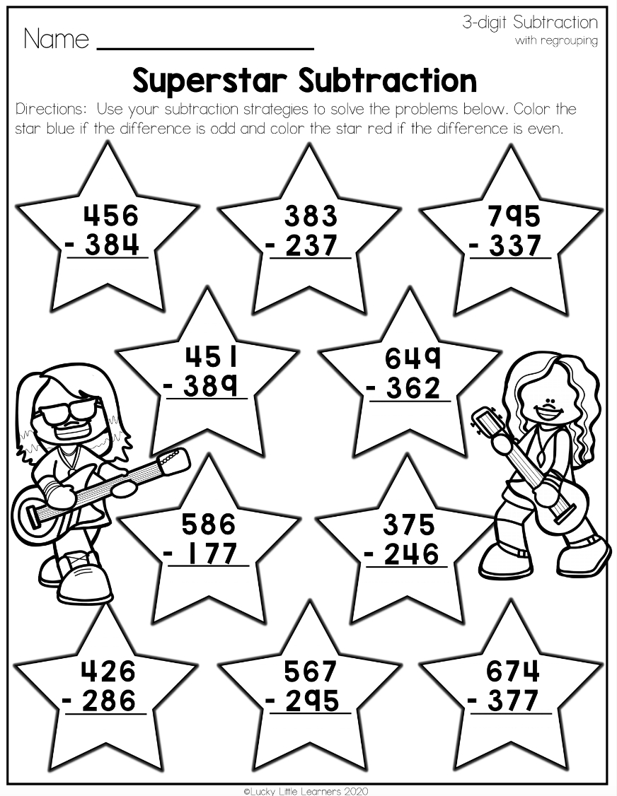 2nd Grade Subtraction Worksheets for Kids