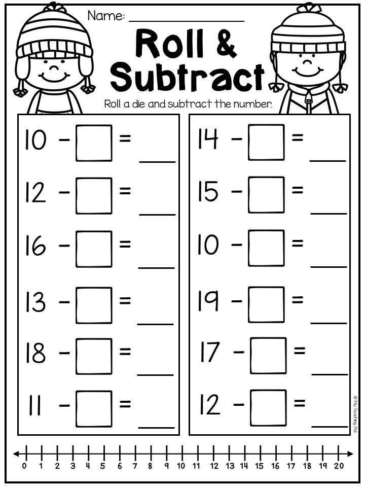 Subtraction Worksheets For Grade 1 Up To 20 Kidsworksheetfun