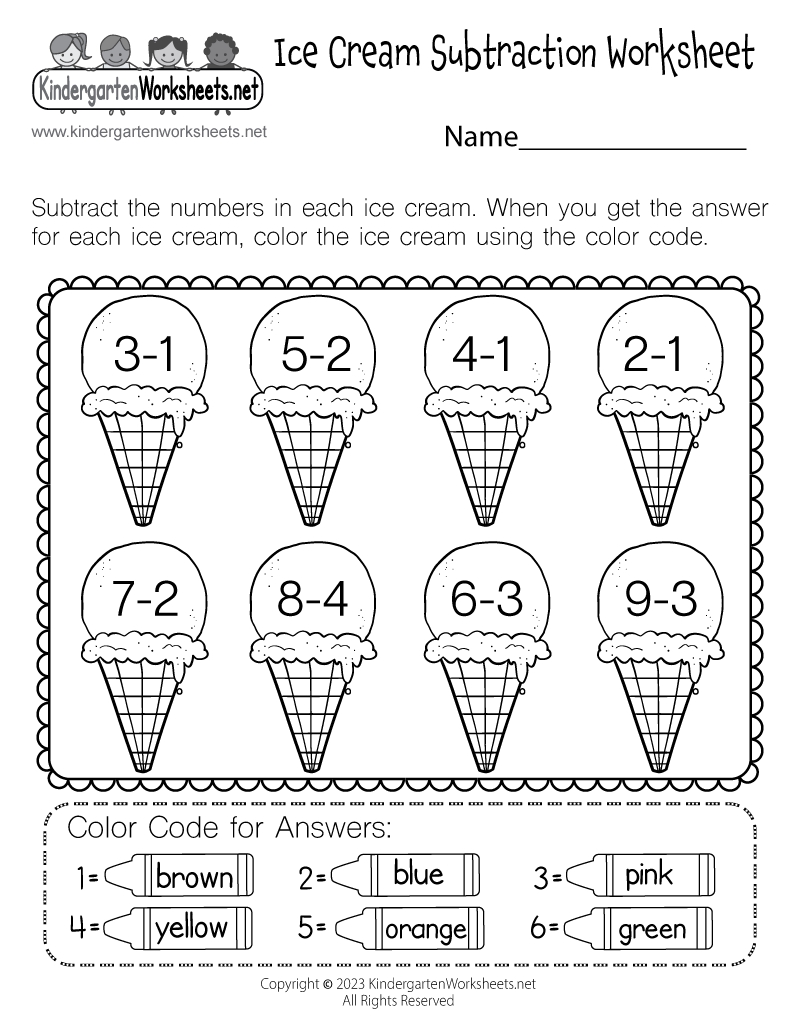 Fun Subtraction Worksheets for Kindergarten Math Practice