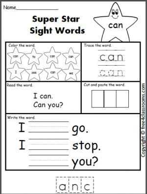 Superstar Worksheets