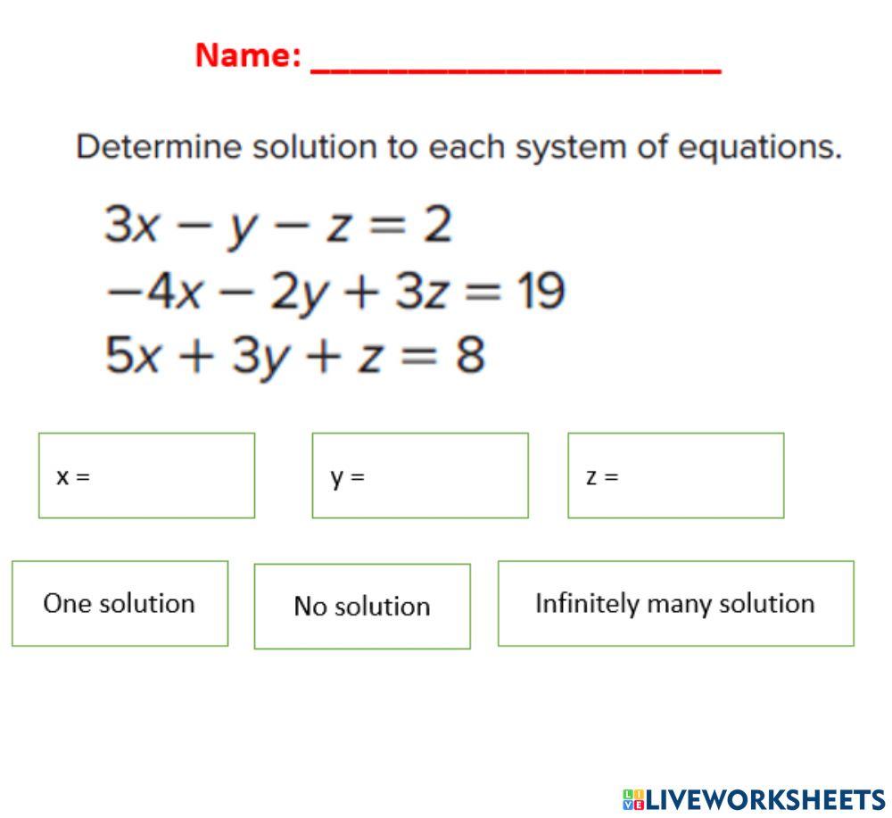 Solve 3 Variable Systems of Equations Easily