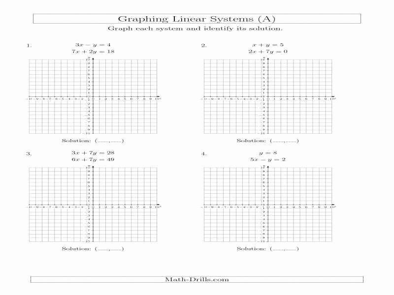 Graphing Systems of Equations Worksheet Solutions