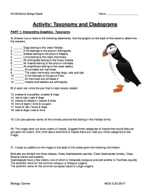 Taxonomy Worksheet Answer Key Pdf