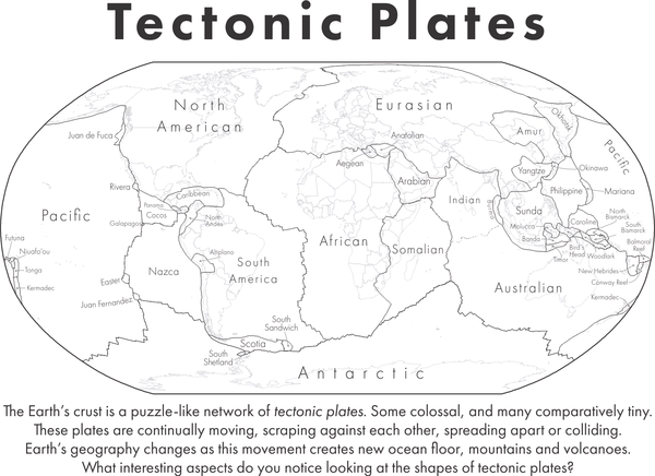 Tectonic Plates Map Worksheet Plate Tectonics Tectonic Plates Map