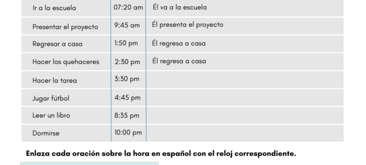 Telling Time In Spanish Practice