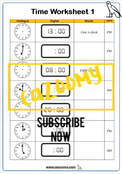 Telling Time Worksheet 7 Primarylearning Org Worksheets Library