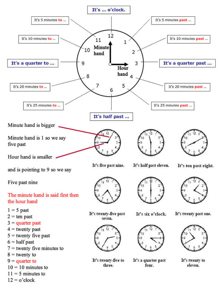 Telling Time Worksheets in Spanish for Kids