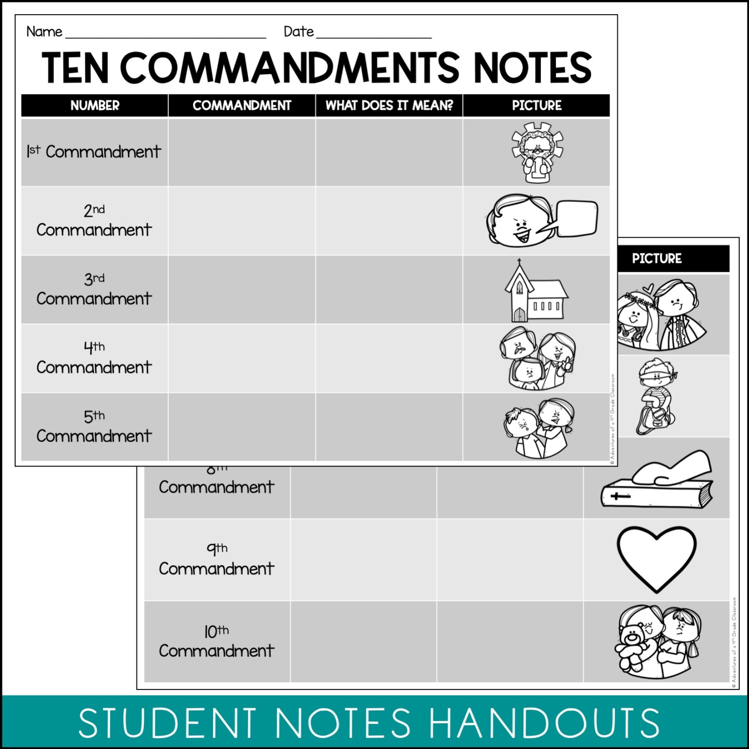 Understanding the Ten Commandments Worksheet