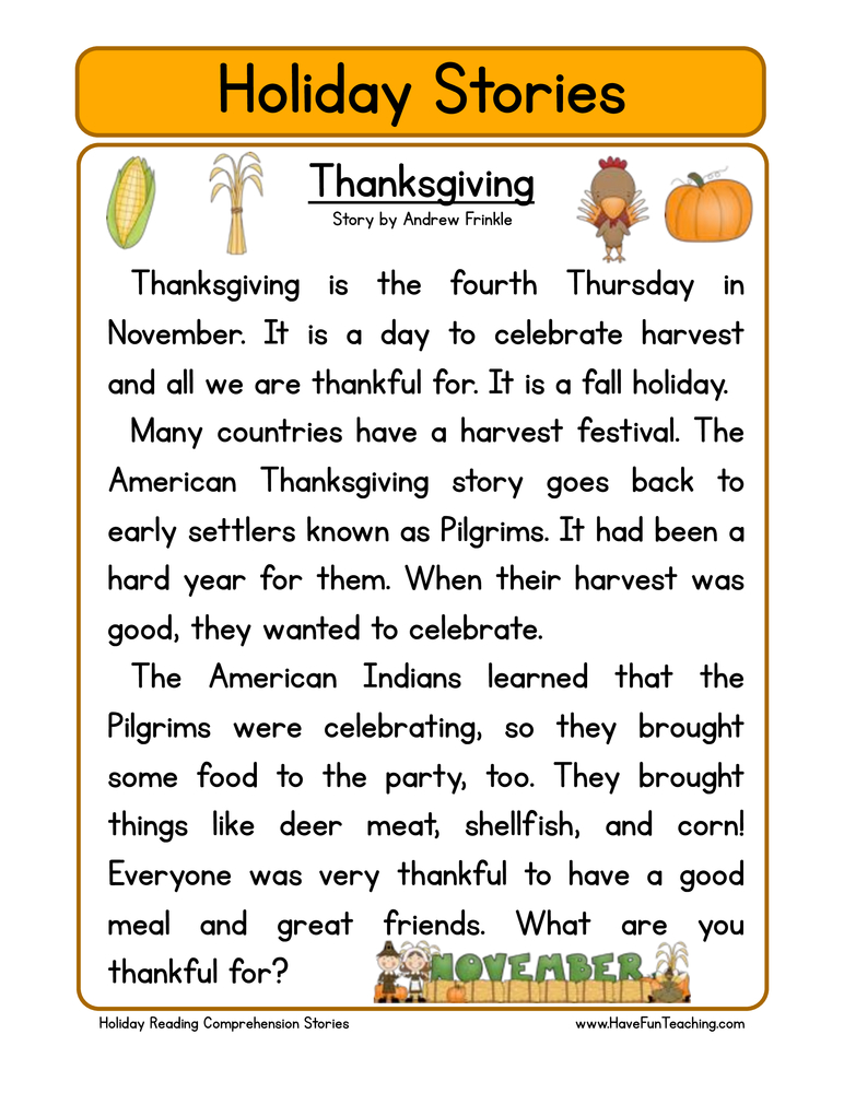 Thanksgiving Worksheets For 3Rd Grade