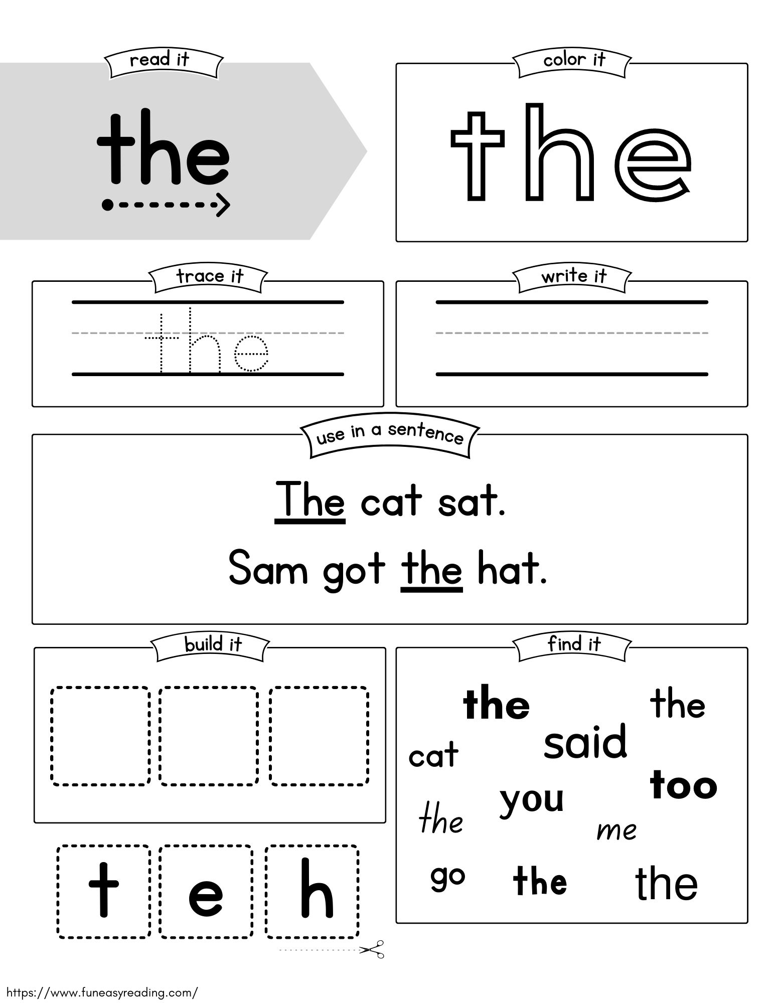 Sight Word Worksheets for Easy Reading Mastery