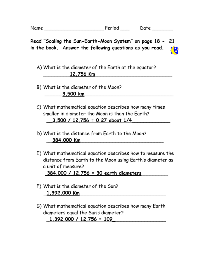 The Sun Worksheet Answer Key