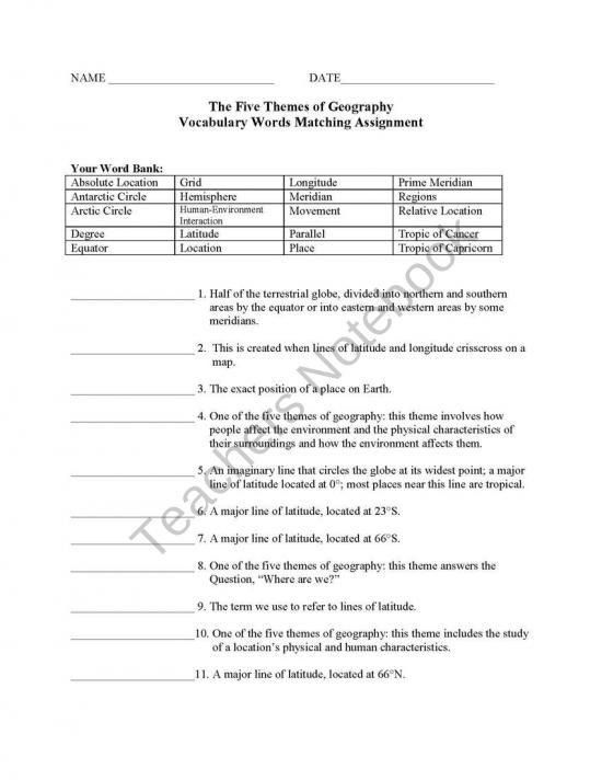 5 Ways to Master Theme Worksheet 3