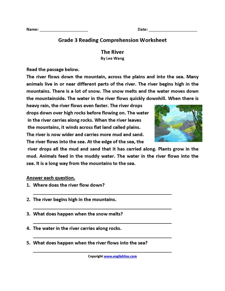 Third Grade Reading Comprehension Worksheets