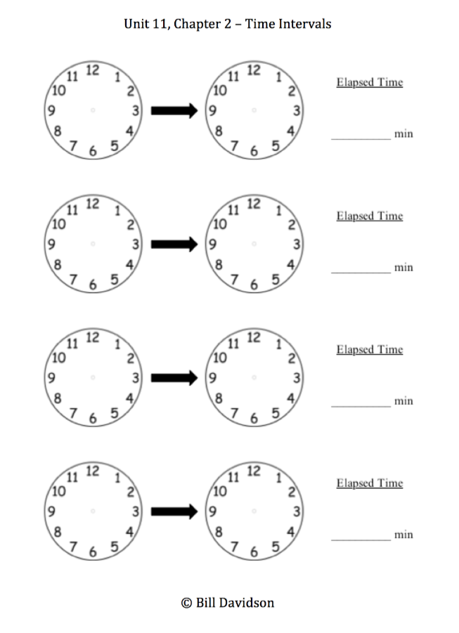 Time Intervals Worksheet