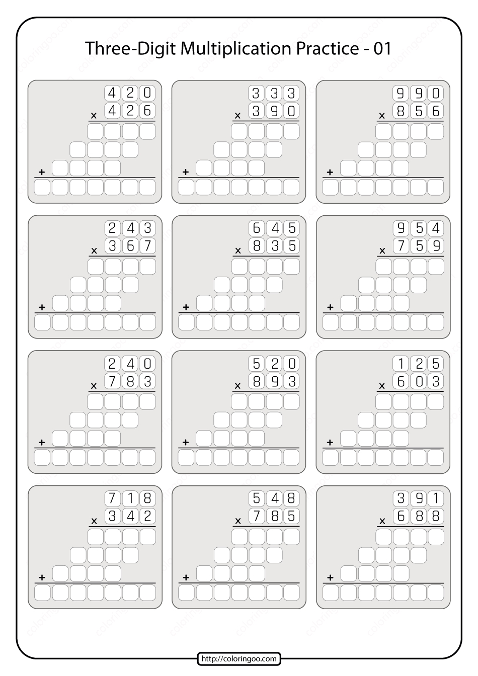 Times Table Math 5 Times Table Sheets