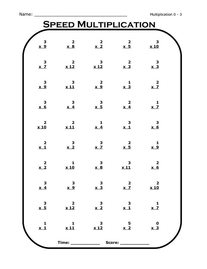 Times Tables Worksheet for Math Mastery and Success