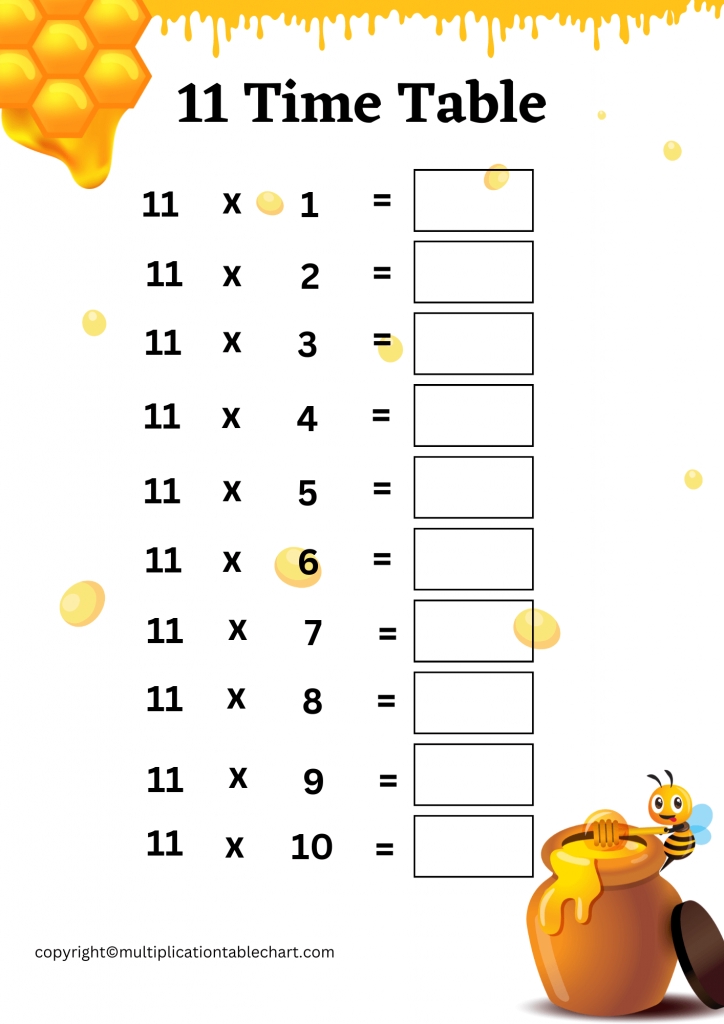 Times Tables Worksheets Printable for Kids Learning Made Easy